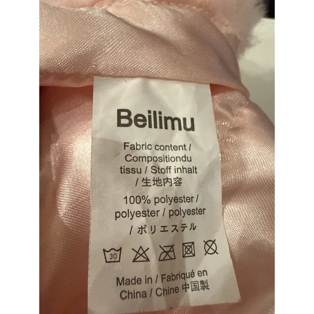 Beilimu Pink Puppy Dog Lovey Security Blanket Satin Trim Baby Comfort Toy